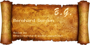 Bernhard Gordon névjegykártya